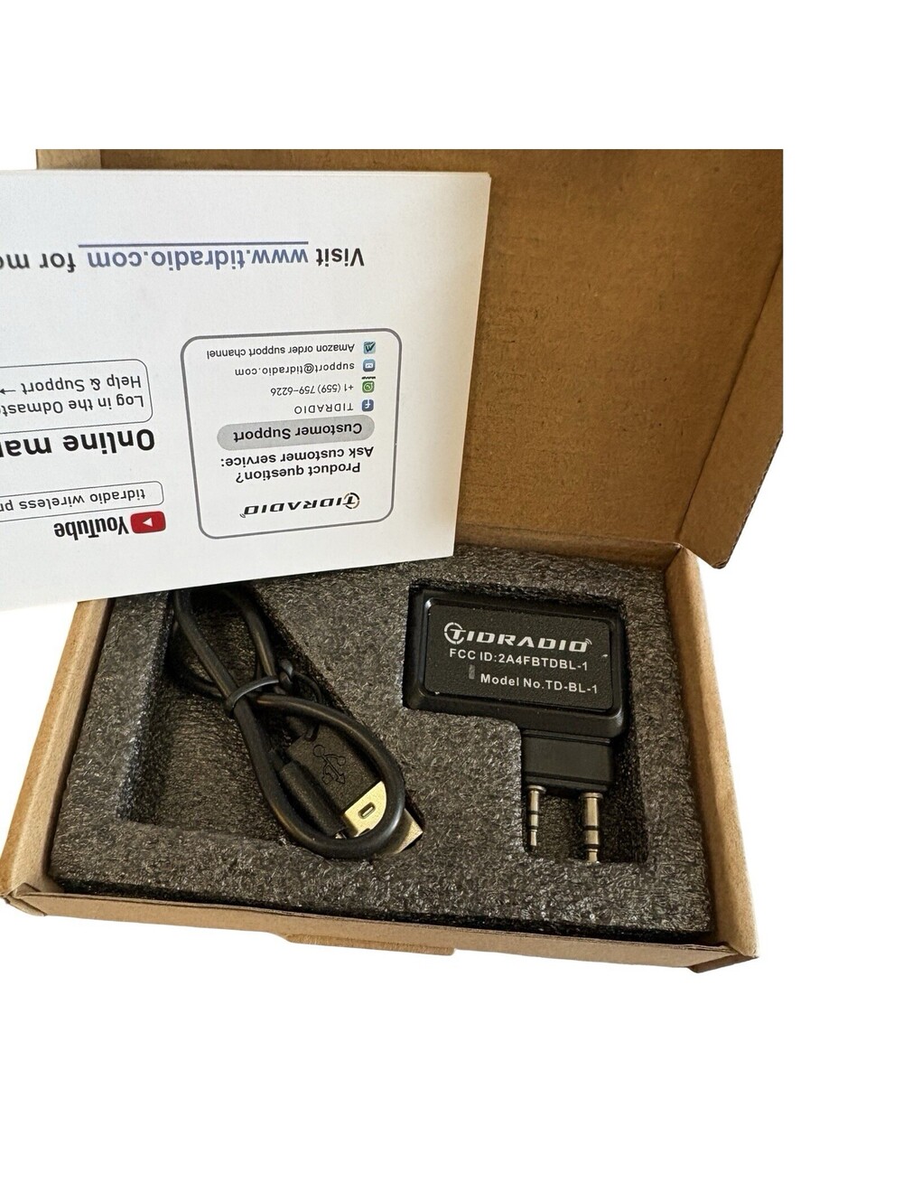 TIDRADIO BL-1 Wireless Ham Radio Programmer Adapter Bluetooth App PC Programming